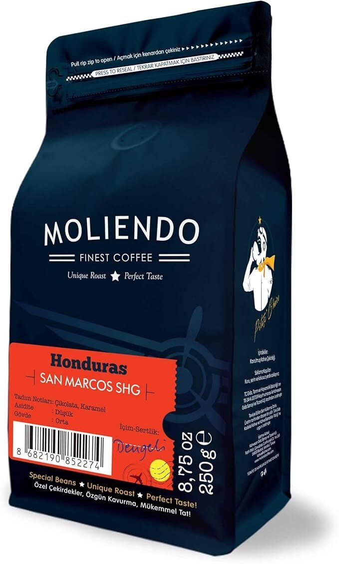 Moliendo Finest Coffee Honduras San Marcos SHG Yöresel Kahve 250 GR