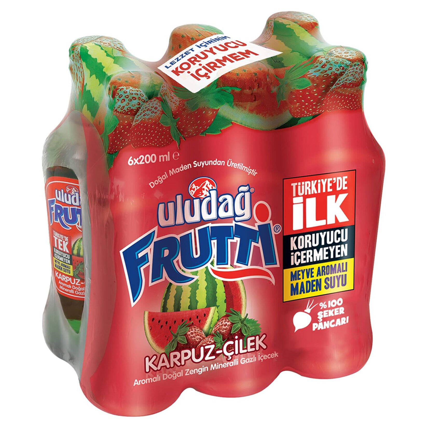 Uludağ Frutti Karpuz - Çilek 6X200 Ml