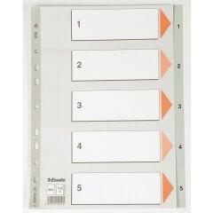 ESSELTE 100103 SEPERATÖR A4 1-5 RAKAM GRİ