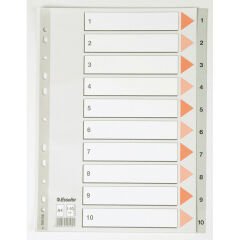 ESSELTE 100105 SEPERATÖR A4 1-10 RAKAM GRİ