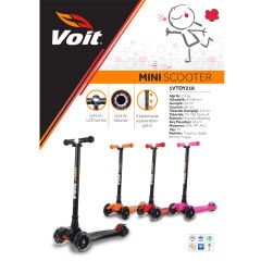 VOIT 218/090 3 TEKER IŞIKLI SCOOTER FUŞYA