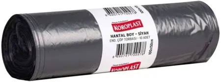 Koroplast Endustriyel Hantal Boy cop Poseti Siyah 10 Lu 100x150cm Kolide (10 Paket)