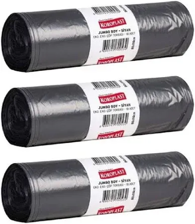 Koroplast Endustriyel Jumbo Boy cop Poseti Siyah 10 Lu 80 X 110 Cm Kolide 10 Paket