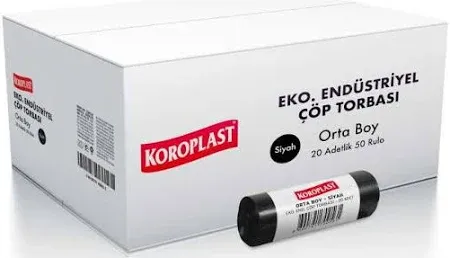 Koroplast Eko End. Orta Siyah 54x60 20 li 50 Rulo