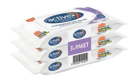 Activex 3X15 Adet Antibakteriyel Hassas Islak Cep Mendil