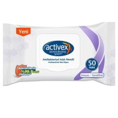 Activex Antibakteriyel Hassas Islak Havlu 50'li