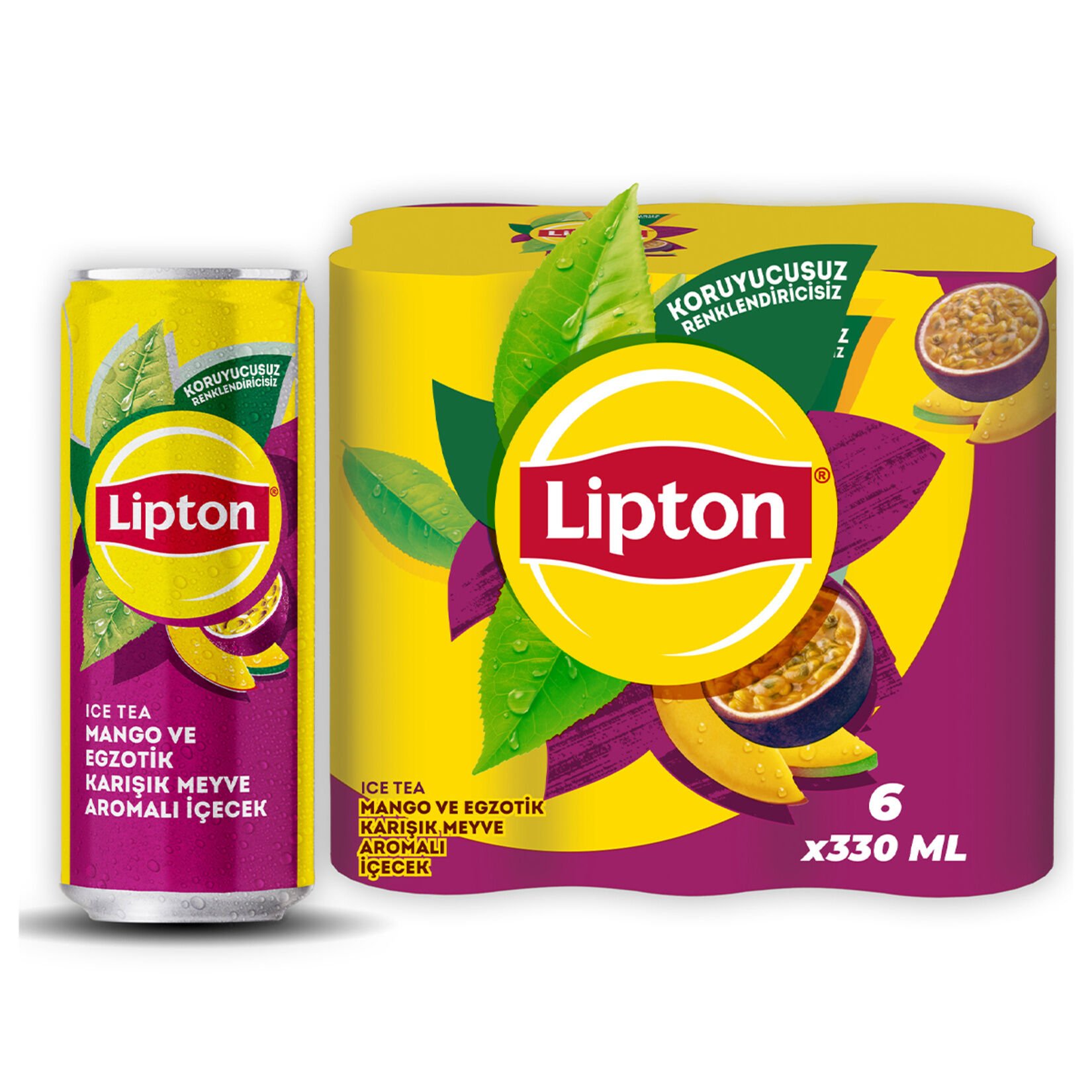 Lipton Ice Tea Mango Aromalı Soğuk Çay Kutu 6 x 330 Ml