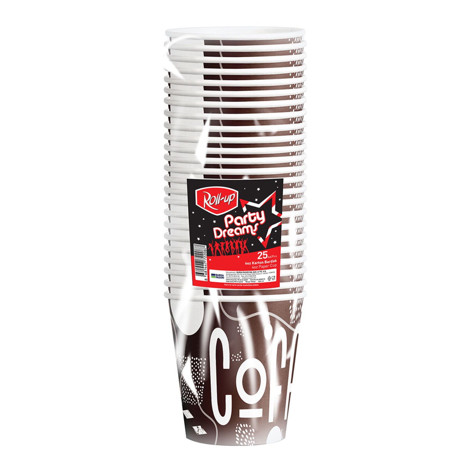 Roll-Up Party Dreams Karton Bardak 4Oz 50'li 2,6 G