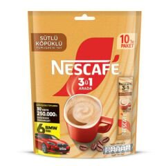 Nescafé 3'ü 1 Arada Sütlü Köpüklü Paket 10 x 17.4 G